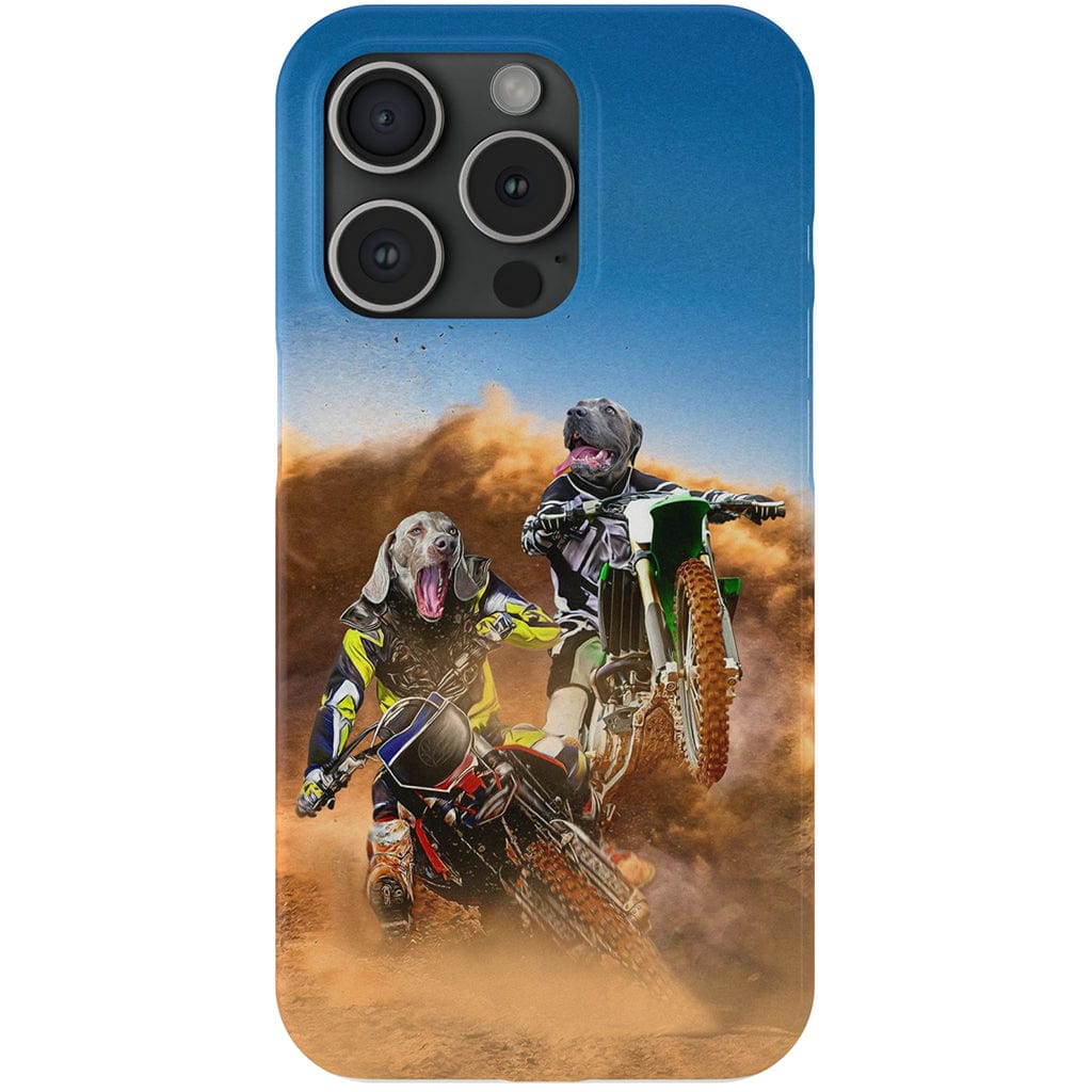 Funda personalizada para teléfono con 2 mascotas &#39;The Motocross Riders&#39;