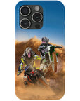 Funda personalizada para teléfono con 2 mascotas 'The Motocross Riders'