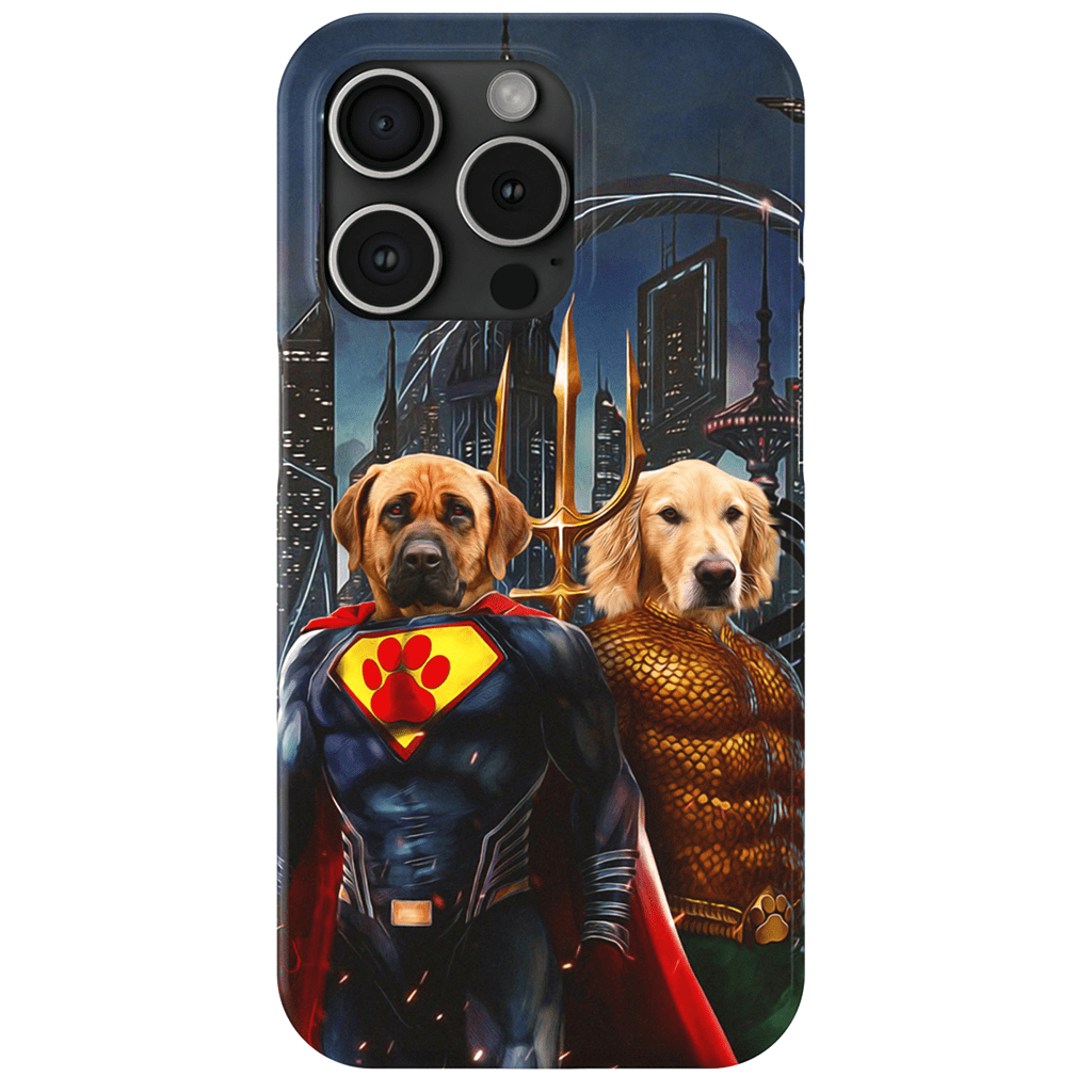 Funda personalizada para teléfono con 2 mascotas &#39;Superdog &amp;amp; Aquadog&#39;