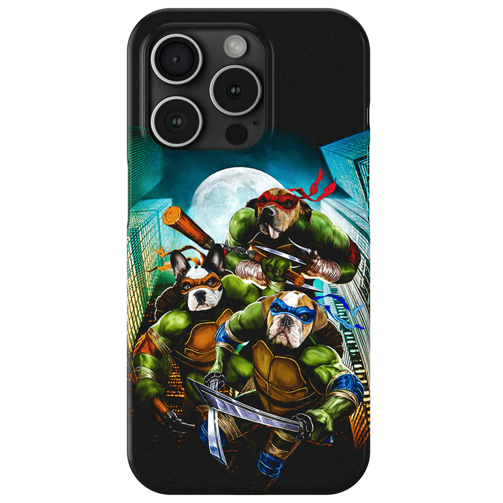 Funda personalizada para teléfono con 3 mascotas &#39;Teenage Mutant Ninja Doggos&#39;