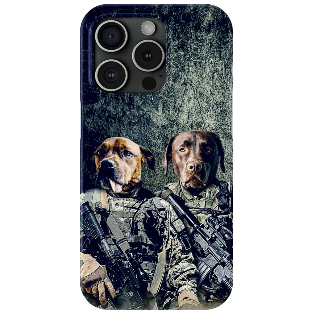 Funda personalizada para teléfono con 2 mascotas &#39;The Army Veterans&#39;