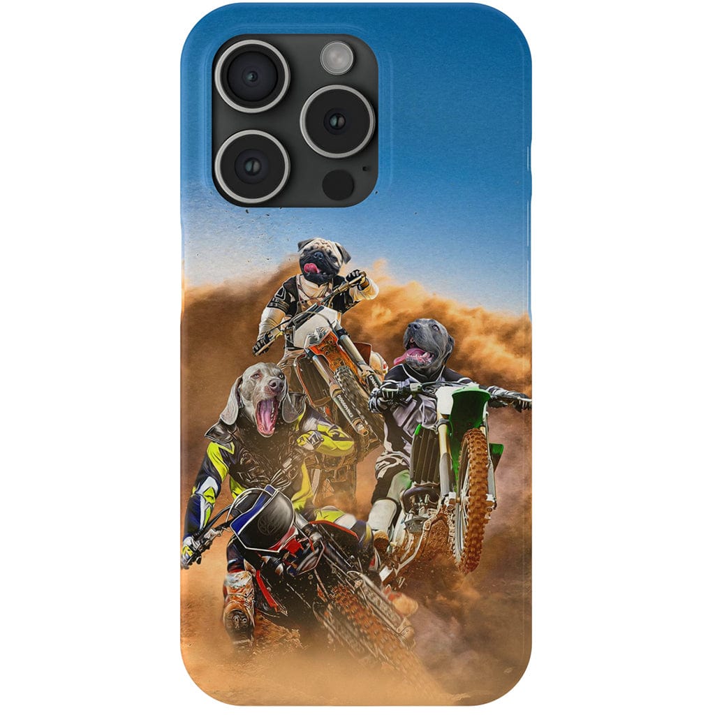 Funda personalizada para teléfono con 3 mascotas &#39;The Motocross Riders&#39;