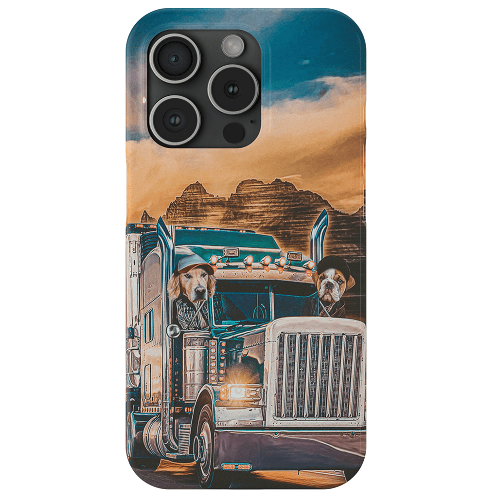 Funda personalizada para teléfono con 2 mascotas &#39;The Truckers&#39;