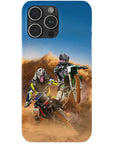 Funda personalizada para teléfono con 2 mascotas 'The Motocross Riders'