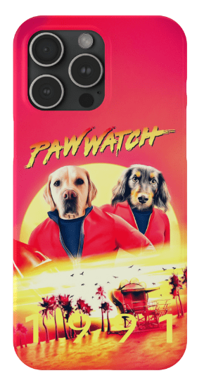 Funda personalizada para teléfono con 2 mascotas &#39;Paw Watch 1991&#39;