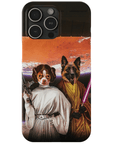 Funda personalizada para teléfono con 2 mascotas 'Princess Leidown &amp; Jedi-Doggo'