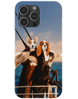 Funda personalizada para teléfono con 2 mascotas 'Titanic Doggos'