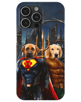 Funda personalizada para teléfono con 2 mascotas 'Superdog &amp; Aquadog'