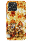 Funda personalizada para teléfono con 2 mascotas 'Los Bomberos'