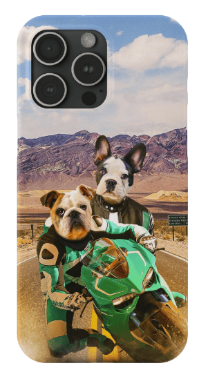 Funda personalizada para teléfono con 2 mascotas &#39;Kawadawgi Riders&#39;