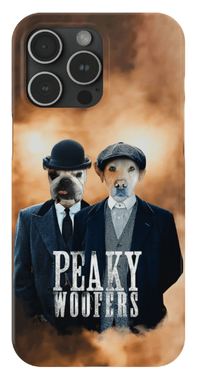 Funda personalizada para teléfono con 2 mascotas &#39;Peaky Woofers&#39;