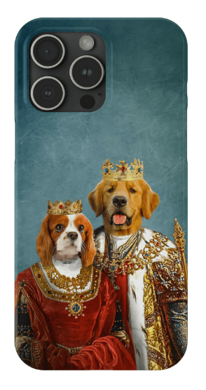 Funda para móvil personalizada con 2 mascotas &#39;Rey y Reina&#39;