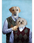 Step Doggos: retrato personalizado en miniatura para 2 perros