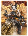 Mini retrato personalizado para dos mascotas de Dogati Riders