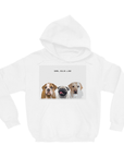 Sudadera con capucha moderna personalizada para 3 mascotas