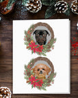 Doggovinci Personalized Wreath Christmas Cards (1-4 Pets)