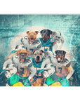 Manta personalizada para 5 mascotas 'Miami Doggos'