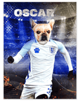 Mini retrato de mascota personalizado "Fútbol de perros de Inglaterra"