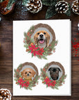 Doggovinci Personalized Wreath Christmas Cards (1-4 Pets)