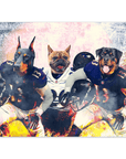 Póster personalizado para 3 mascotas "Baltimore Doggos"