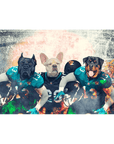 Lienzo personalizado con 3 mascotas de pie "Jacksonville Doggos"