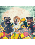 Manta personalizada para 3 mascotas "Green Bay Doggos"