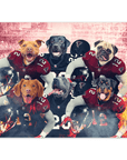 Póster personalizado para 6 mascotas "Atlanta Doggos"