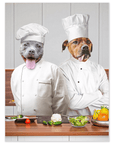 Mini retrato personalizado de dos mascotas de 'Los chefs'