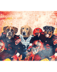 Lienzo personalizado con 3 mascotas de pie 'Cleveland Doggos'