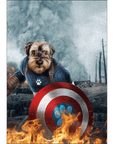 Mini retrato de perro personalizado 'Captain Doggmerica'