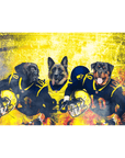 Lienzo personalizado para 3 mascotas 'Michigan Doggos'