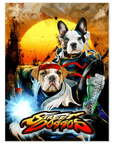 Mini retrato personalizado para dos mascotas 'Street Doggos 2'