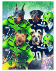 Póster Personalizado para 4 mascotas 'Seattle Doggos'