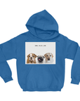 Sudadera con capucha moderna personalizada para 3 mascotas