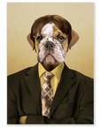 Mini retrato de perro personalizado 'Dwight Woofer'