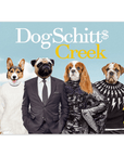 Mini retrato personalizado de 4 mascotas 'DogSchitt's Creek'