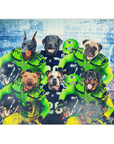 Manta personalizada para 6 mascotas "Seattle Doggos"