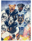 Manta personalizada para 4 mascotas "Dallas Doggos"