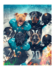 Lienzo personalizado para 4 mascotas de pie 'Jacksonville Doggos'