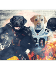 Mini retrato personalizado de dos mascotas 'Las Vegas Doggos'