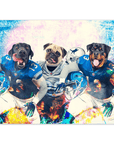 Póster personalizado para 3 mascotas "Detroit Doggos"