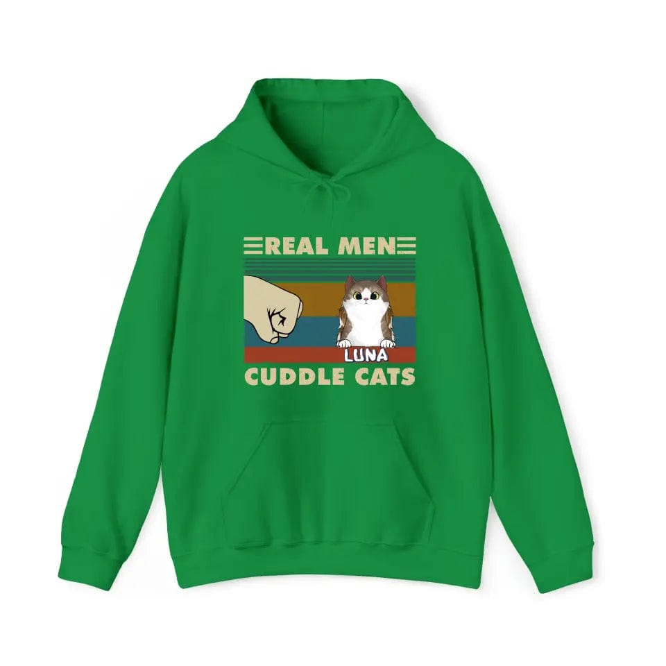 Real Men Cuddle Cats - Sudadera con capucha