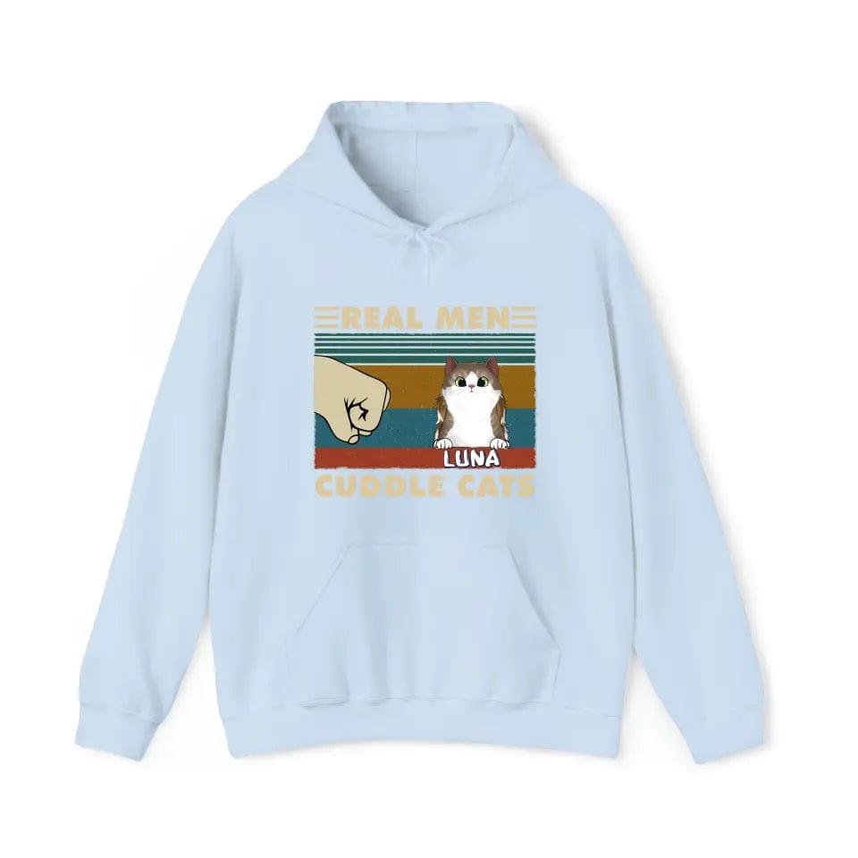 Real Men Cuddle Cats - Sudadera con capucha