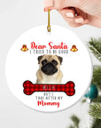 Adorno navideño personalizado con foto de cerámica, forma redonda, personalizado, Dear Santa 