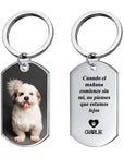 Personalized Pet Memorial Keychain Spanish – Custom Photo & Name Engraved Keepsake, Pet Loss Sympathy Gift for Dog or Cat Owners
