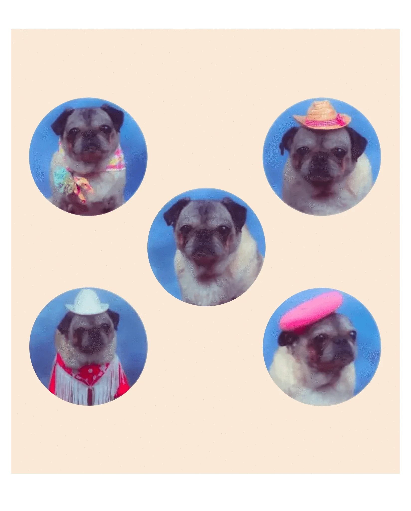 Retro Pose Circles Canvas