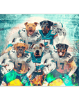 Póster personalizado de 5 mascotas 'Miami Doggos'