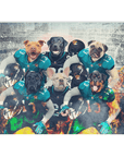 Manta personalizada para 6 mascotas "Jacksonville Doggos"