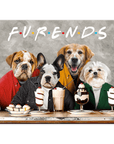 Mini retrato personalizado de 4 mascotas 'Furends'