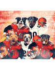 Lienzo personalizado de cinco mascotas de pie 'Cincinnati Doggos'